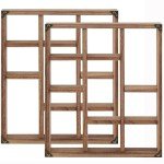 Rustic Wood Floating Shadow Box Shelf Set of 2