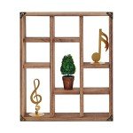 Rustic Wood Floating Shadow Box Shelf Set of 2