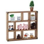 Rustic Wood Floating Shadow Box Shelf Set of 2