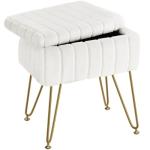 Faux Fur Vanity Stool with Storage and Legs
