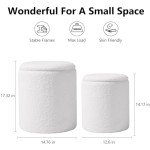 Chilihom Round Upholstered Ottoman Set with Storage