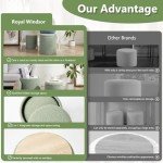 Set of 2 Green Boucle Round Storage Ottomans