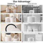 Chilihom Round Upholstered Ottoman Set with Storage