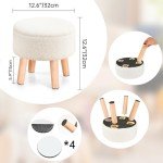 Teddy Velvet Storage Ottoman Footstool - White