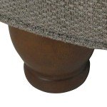Button Tufted Round Storage Ottoman in Dark Gray