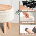 Teddy Velvet Storage Ottoman Footstool - White