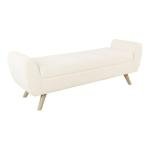 HomePop Modern Storage Bench with Wood Legs - Sherpa Cream