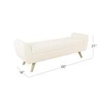 HomePop Modern Storage Bench with Wood Legs - Sherpa Cream