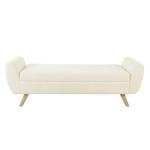 HomePop Modern Storage Bench with Wood Legs - Sherpa Cream