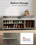 Pipishell Gray 2-Tier Storage Bench with Cushion
