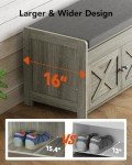 Pipishell Gray 2-Tier Storage Bench with Cushion