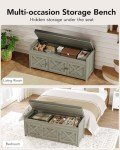 Pipishell Gray 2-Tier Storage Bench with Cushion