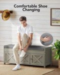 Pipishell Gray 2-Tier Storage Bench with Cushion