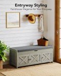 Pipishell Gray 2-Tier Storage Bench with Cushion