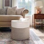 Large Cotton Rope Basket for Organizing Toys & Blankets