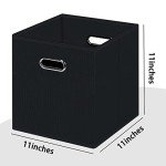 Black Foldable Storage Cubes with Dual Handles