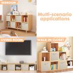 Foldable Fabric Storage Bins - 2 Pack (Beige)