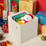 Foldable Fabric Storage Bins - 2 Pack (Beige)