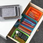Stackable Lidded Drawer Organizer Bins - 3 Pack