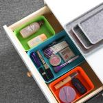 Stackable Lidded Drawer Organizer Bins - 3 Pack