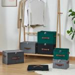 Deep Green Velvet Storage Bins with Zipper Lid