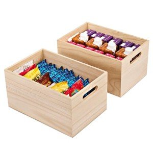 Wooden Crates for Home Organization - 2 Pack