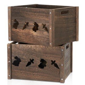Rustic Wooden Crates - 2 Pack for Storage