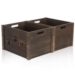 Farmhouse Wooden Crates with Handles - 2 Pack