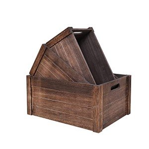 Set of 3 Rustic Wooden Storage Crates