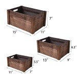Set of 3 Rustic Wooden Storage Crates