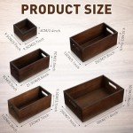 Set of 6 Rustic Wooden Storage Boxes