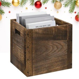 Rustic Brown Stackable Storage Cube Baskets