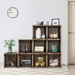 Rustic Brown Stackable Storage Cube Baskets
