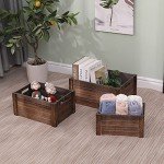 Set of 3 Rustic Wooden Storage Crates