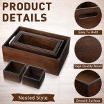 Set of 6 Rustic Wooden Storage Boxes