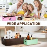 Set of 6 Rustic Wooden Storage Boxes