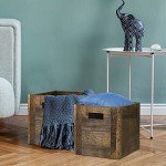 Rustic Brown Stackable Storage Cube Baskets