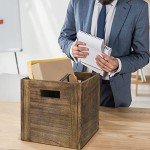 Rustic Brown Stackable Storage Cube Baskets