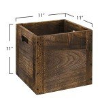 Rustic Brown Stackable Storage Cube Baskets