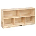 5-Compartment Solid Wood Storage Cabinet for Kids