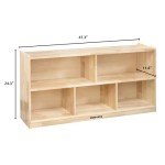 5-Compartment Solid Wood Storage Cabinet for Kids