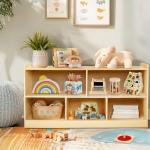 Wooden Montessori Toy and Book Storage Shelf