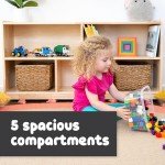 5-Compartment Solid Wood Storage Cabinet for Kids
