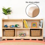 5-Compartment Solid Wood Storage Cabinet for Kids