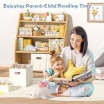 Wooden Kids Bookshelf and Toy Organizer with Drawers