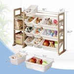 Kids Toy Storage Organizer with Bookshelf & Bins
