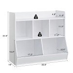 5-Cubby Toy Storage Organizer with Bookshelf