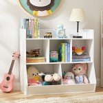 5-Cubby Toy Storage Organizer with Bookshelf
