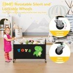 Large Rolling Toy Chest for Kids - Black