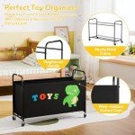 Large Rolling Toy Chest for Kids - Black